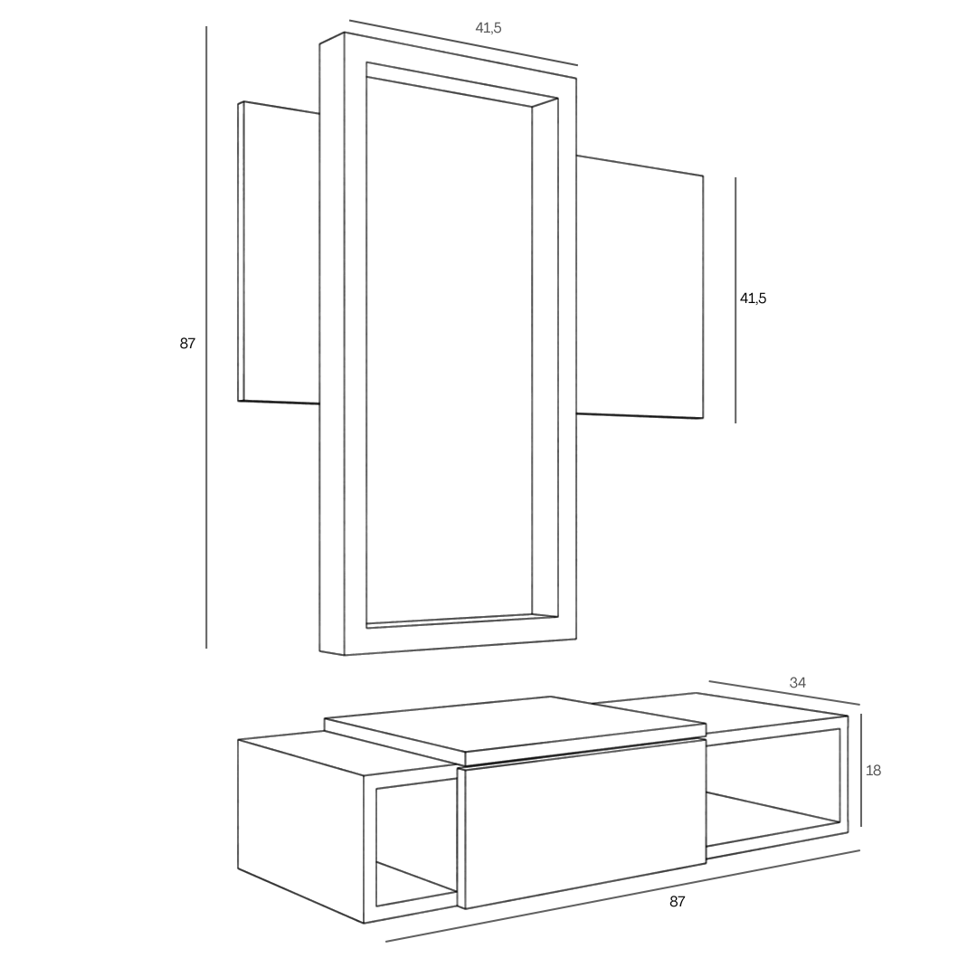 Meuble Mural Moderne en MDF avec Miroir – BRAVA | Design Multicolore – Image 6